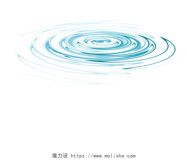 蓝色圆形水波纹图案